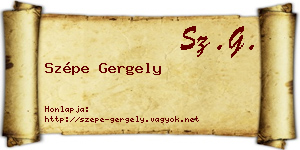 Szépe Gergely névjegykártya